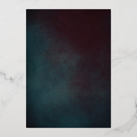 Dark Moody Bold Floral Marsala Wedding Folie Uitnodiging (Achterkant)