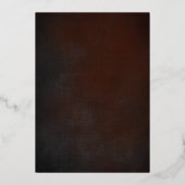 Dark Moody Bold Floral Marsala Wedding Folie Uitnodiging (Achterkant)