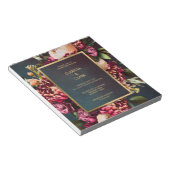 Dark Moody Bold Floral Marsala Wedding Invitation Notitieblok (Schuin)