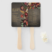 Dark Moody Bold Wild Flower Trouwprogramma Handwaaier (Voorkant en achterkant)
