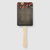 Dark Moody Bold Wild Flower Trouwprogramma Handwaaier (Achterkant)