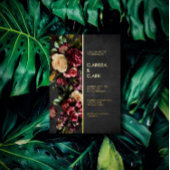 Dark Moody Bold Wild Flower Wedding Folie Invitati Folie Uitnodiging