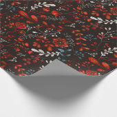 Dark Moody Botanical Christmas Cadeaupapier (Hoek)