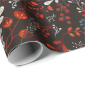 Dark Moody Botanical Christmas Cadeaupapier (Rol Hoek)