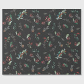 Dark Moody Botanicals Vakantie Cadeaupapier (Vlak)