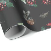 Dark Moody Botanicals Vakantie Cadeaupapier (Rol Hoek)