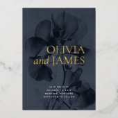 Dark Moody Botanische Bruiloft Foto Save the Date Folie Uitnodiging (Voorkant)