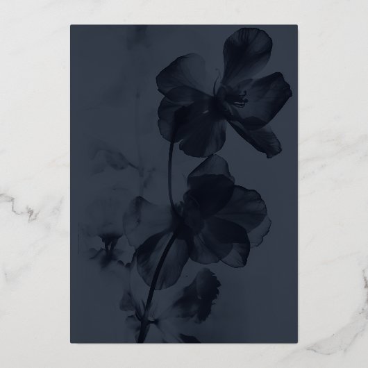 Dark Moody Botanische Bruiloft Save the Date Folie Uitnodiging (Achterkant)