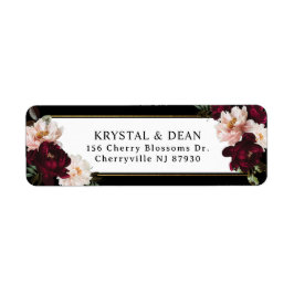 Dark Moody Bourgogne Blush Bloemen Retouradres Etiket