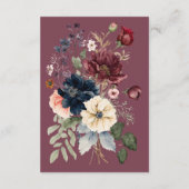 Dark Moody Bourgogne Ovaal Bloemen Lijst Details Informatiekaartje (Achterkant)