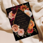 Dark Moody Bourgogne Sinaasappel Rust Bloemenbruil Kaart
