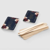 Dark Moody Bourgondië Blush Bloemen Marine Program Handwaaier (Niet-gemonteerd)