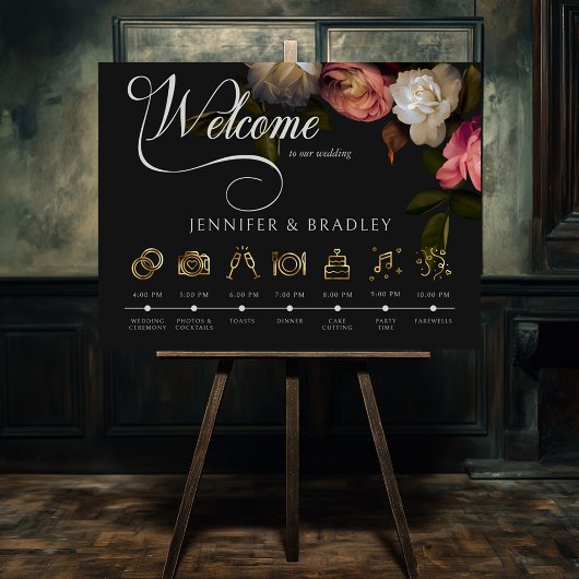 Dark Moody Bourgondië & Crème Pioenen Orde van het Poster