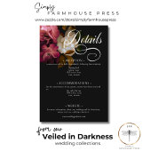 Dark Moody Bourgondië & Crème Pioenen Zwart Detail Informatiekaartje