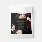 Dark Moody Burgundy Blush Black Floral Wedding Bedankzakje (Voorkant)