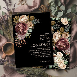 Dark Moody Burgundy & Maroon Peony Winter Wedding