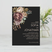Dark Moody Burgundy & Maroon Peony Winter Wedding  (Staand voorkant)