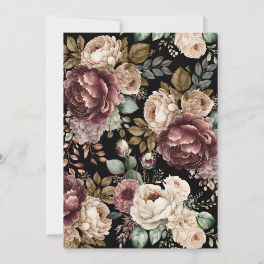 Dark Moody Burgundy & Maroon Peony Winter Wedding  (Achterkant)