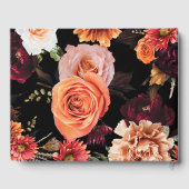 Dark Moody Burgundy Rust Orange Floral Wedding Gastenboek (Achterkant)