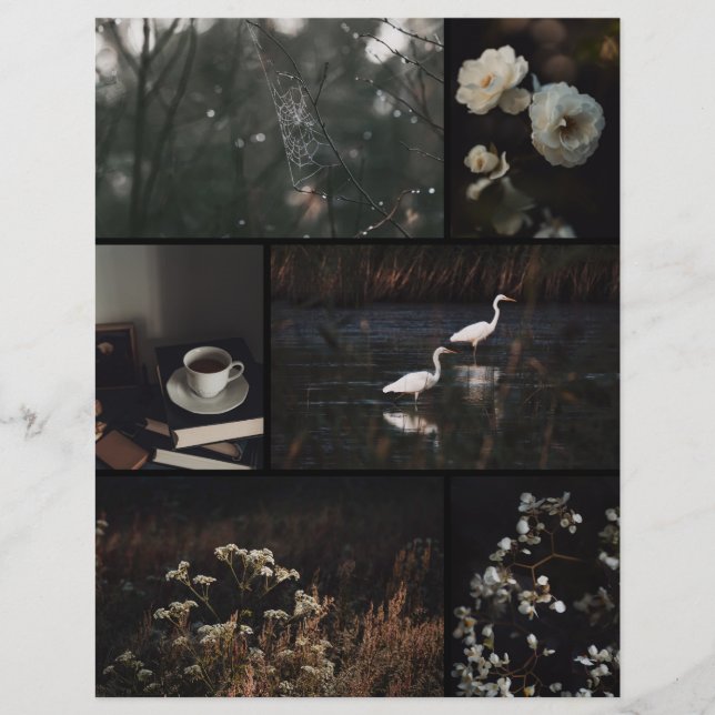 Dark Moody Collage Scrapbooking Paper (Voorkant)