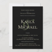 Dark & Moody Custom Wedding Monogram Cream Roos Kaart (Voorkant)