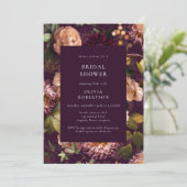 Dark & Moody Dramatische Paarse Bloemen Vrijgezell Kaart (Staand voorkant)