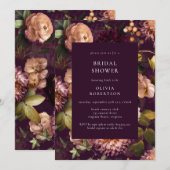 Dark & Moody Dramatische Paarse Bloemen Vrijgezell Kaart (Voorkant / Achterkant)