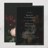 Dark Moody Elegant Flowers Boeket Vrijgezellenfees Kaart (Voorkant / Achterkant)