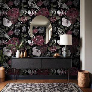 Dark Moody & Elegant Waterverf Bloemengotiek Behang