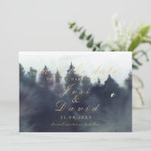 Dark Moody Etheral Forest Wedding Save the Date Kaart (Staand voorkant)