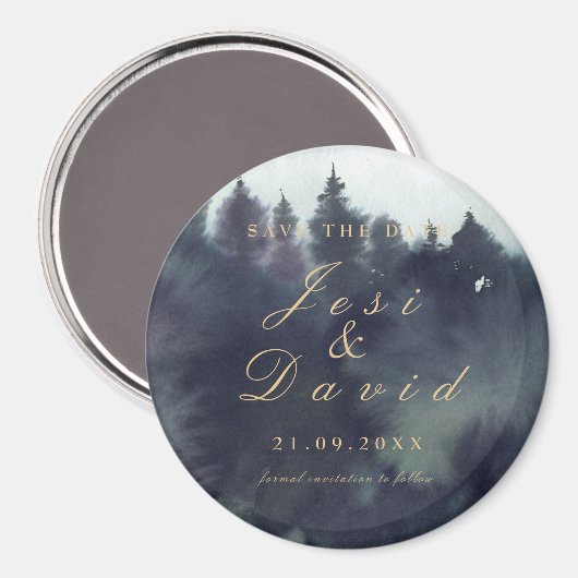 Dark Moody Etheral Forest Wedding Save the Date Magneet (Voorkant / Achterkant)