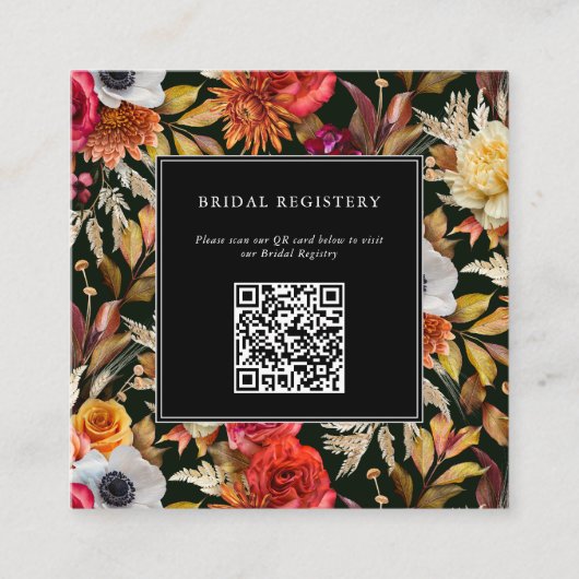 Dark Moody Fall Romantic Bridal Shower  Informatiekaartje (Voorkant)