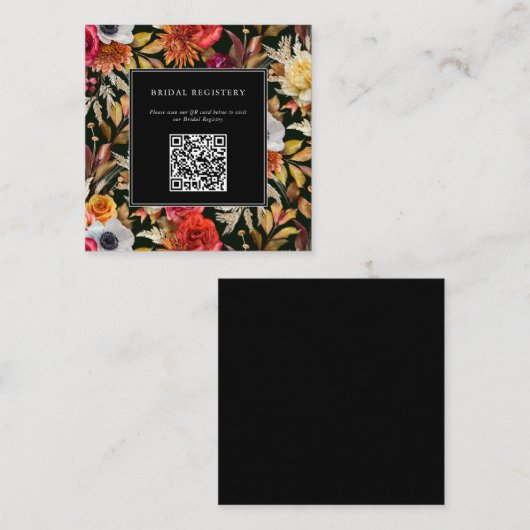 Dark Moody Fall Romantic Bridal Shower  Informatiekaartje (Voorkant / Achterkant)