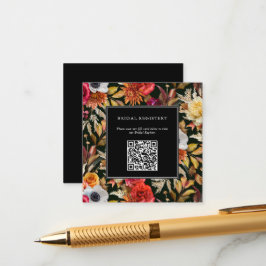 Dark Moody Fall Romantic Bridal Shower  Informatiekaartje