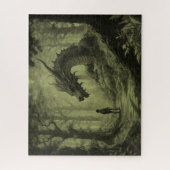 Dark Moody Fantasy Forest Dragon Board Gamer Legpuzzel (Verticaal)