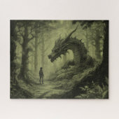 Dark Moody Fantasy Forest Dragon Board Gamer Legpuzzel (Horizontaal)