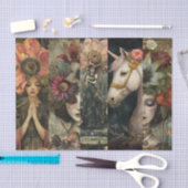 Dark Moody Fantasy Garden Collage Decoupage Tissuepapier (Craft)