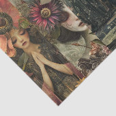 Dark Moody Fantasy Garden Collage Decoupage Tissuepapier (Detail)