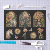 Dark Moody Fantasy Garden Girls Decoupage Tissuepapier (Craft)