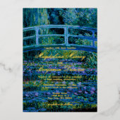 Dark Moody Fine Art Monet Water Lilies Wedding Folie Uitnodiging (Voorkant)