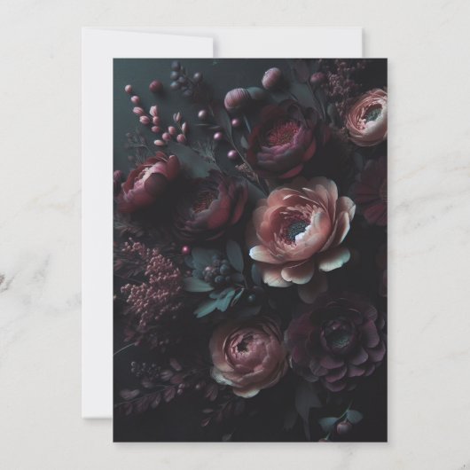 Dark Moody Floral Bedankkaart (Achterkant)