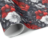 Dark Moody Floral Cadeaupapier (Rol Hoek)