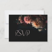 Dark Moody Floral Chrysanthemum RSVP Kaartje (Achterkant)