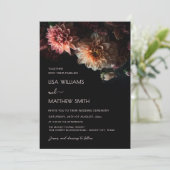 Dark Moody Floral | Chrysanthemum Wedding Kaart (Staand voorkant)