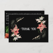 Dark Moody Floral Dank je wel kaart (Voorkant / Achterkant)