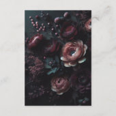 Dark Moody Floral Informatiekaartje (Achterkant)