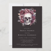 Dark Moody Floral Skull Gotisch Vrijgezellenfeest Kaart (Voorkant)