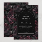 Dark Moody Floral Skull Gotisch Vrijgezellenfeest Kaart (Voorkant / Achterkant)