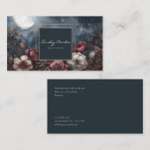 Dark Moody Floral Starry Night Full Moon Visitekaartje (Voorkant / Achterkant)
