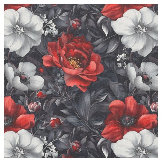 Dark Moody Floral Stof (Close Up)